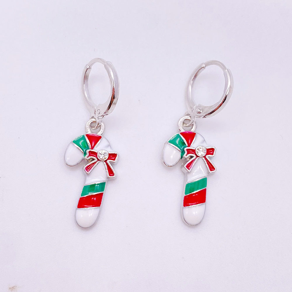 Wholesale Christmas Snowman Pendant Alloy Earrings